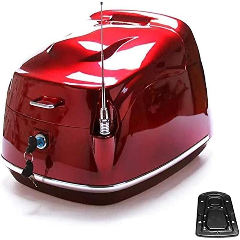 バイク用トップケース パニアケース リアボックス 35L トップケース バイク 大容量 脱着可能式 汎用 アンテナ飾り