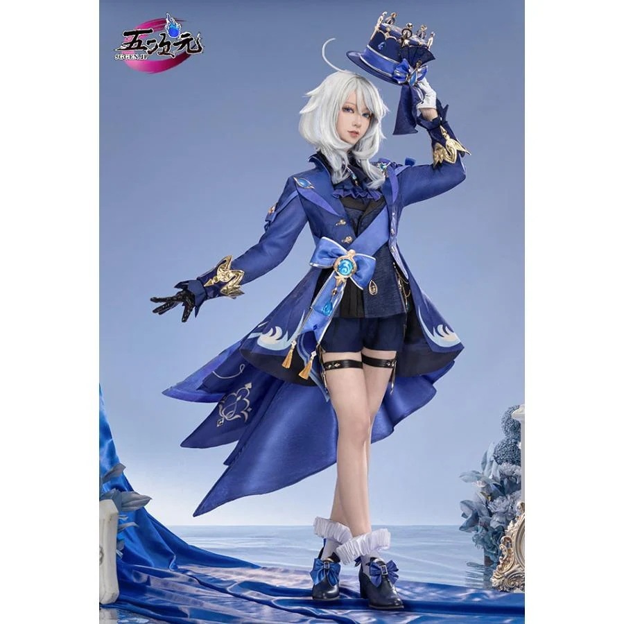 即納あり 【大人気N0.1】　原神　コスプレ　フリーナ・ウーシア　水神　衣装　ins大人気 ウィッグ　鞋　武器　髙!品!質