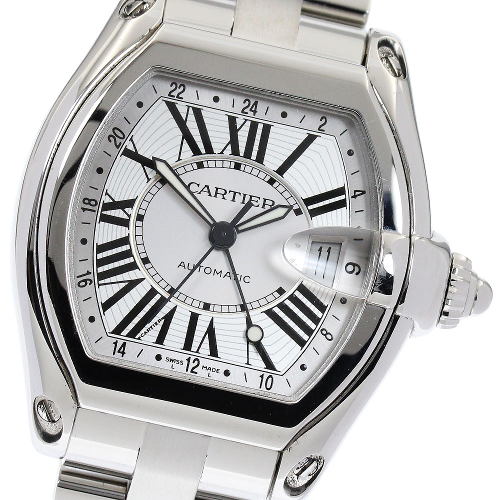カルティエ CARTIER W62032X6 ロードスター GMT 自動巻き メンズ 良品 _891298【中古】