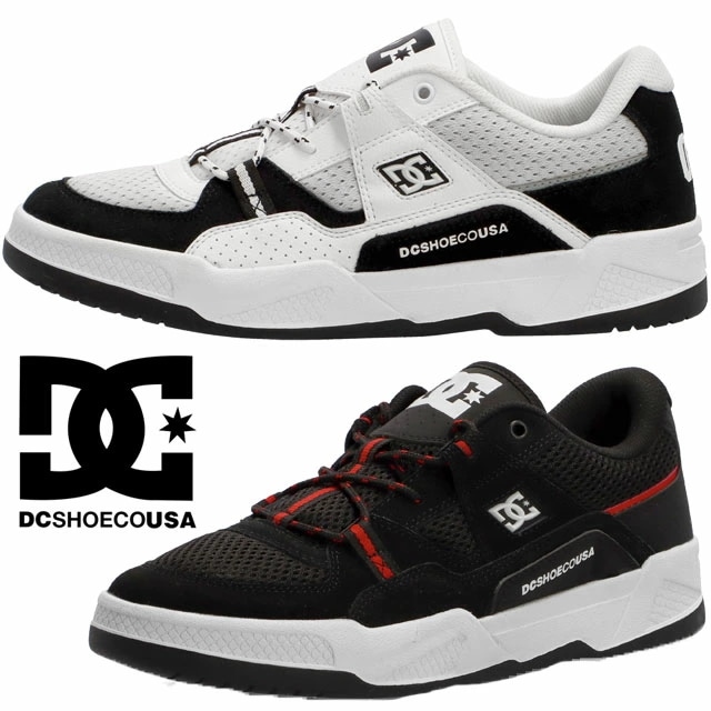 ディーシーシューズ スニーカー 大きいサイズ 30cm メンズ コンストラクト レディース ローカット カジュアルシューズ DM241001 BKW ブラック/ホワイト KHO ブラック/ホットコーラ