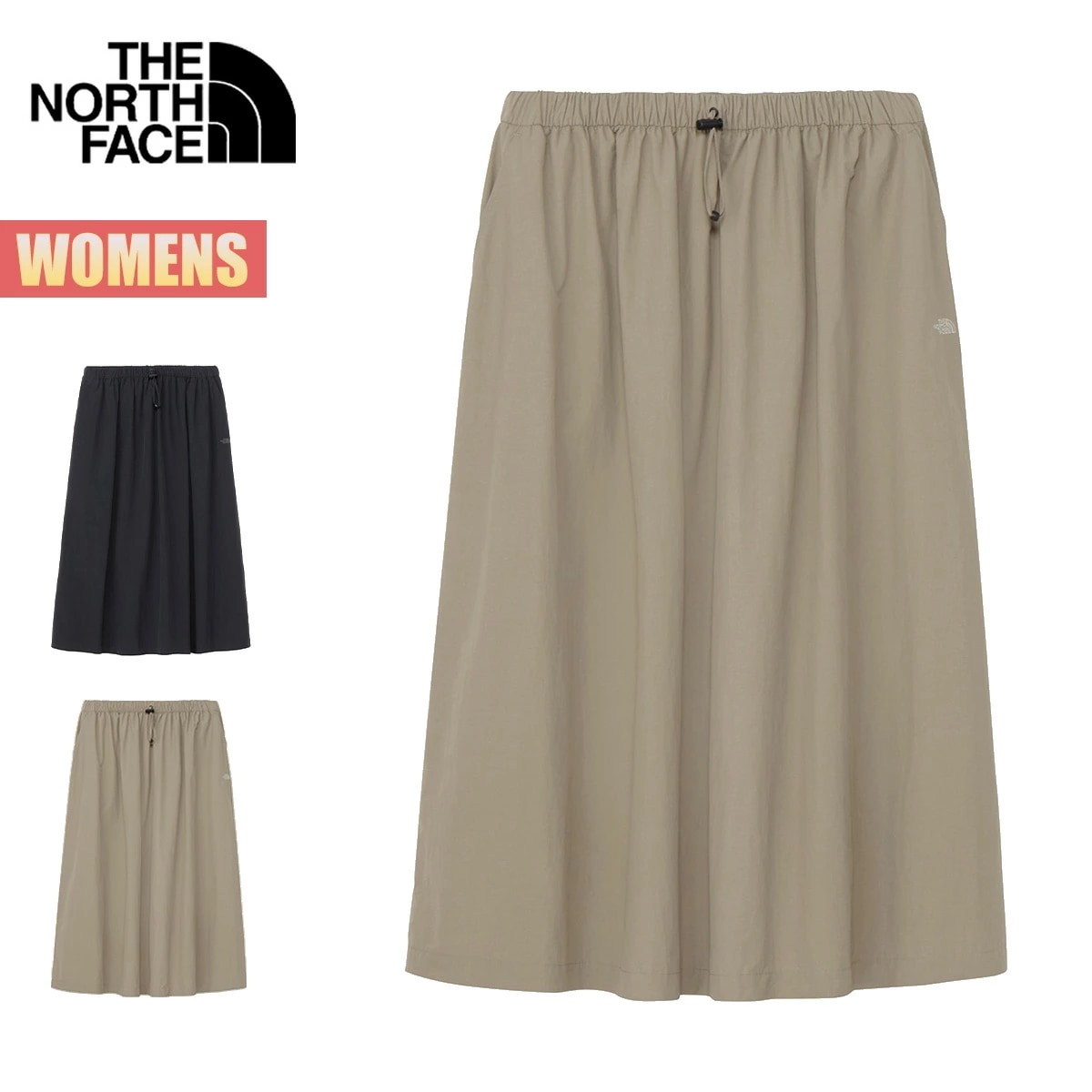 レディース スカート ジャーニーズギャザースカート Journeys Gathered Skirt ナイロン ロング丈 カジュアル シンプル アウトドア デイリーウエア ブラック フォールンロック