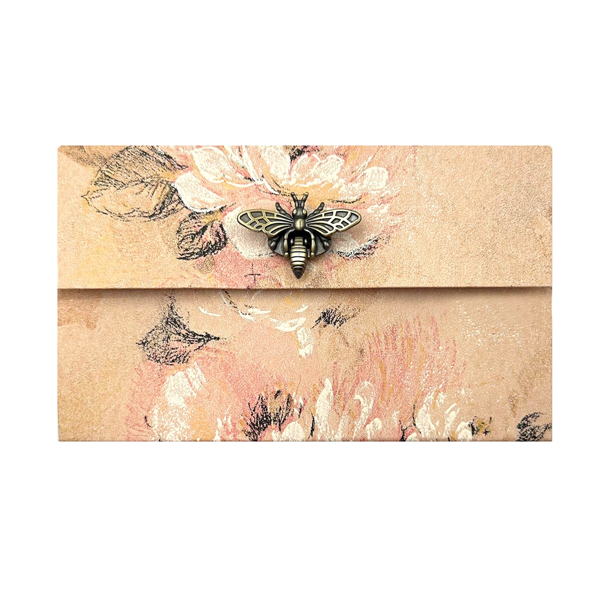 [XL]サイズ 蜂の留め具 蛇腹ファイル コラージュ素材 収納保管 大容量ポーチ