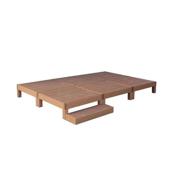 住まいスタイル 人工木ウッドデッキ ecofeel 6台 ステップセット ライトブラウン PWDE-6P-STP-LBR メーカー直送