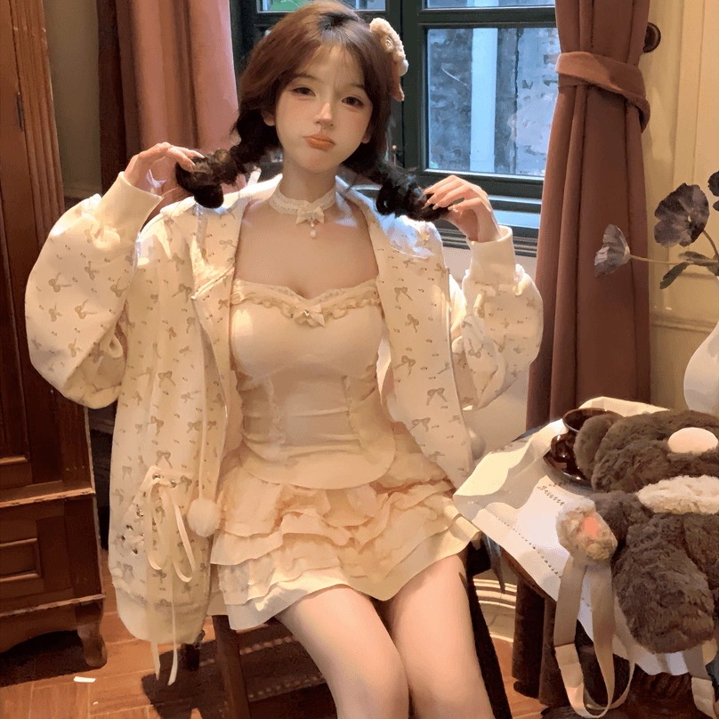 新しい純粋な欲望風ニッチデザインセンスジャケットホルターケーキ半身スカート3点セット和服コスチュームコスチューム