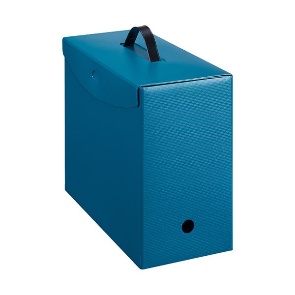 （まとめ）ライオン事務器 ボックスファイル(テレネ) PP A4 フタ・取っ手付き 背幅152mm ブルー BF-42T B 1個(×5セット)