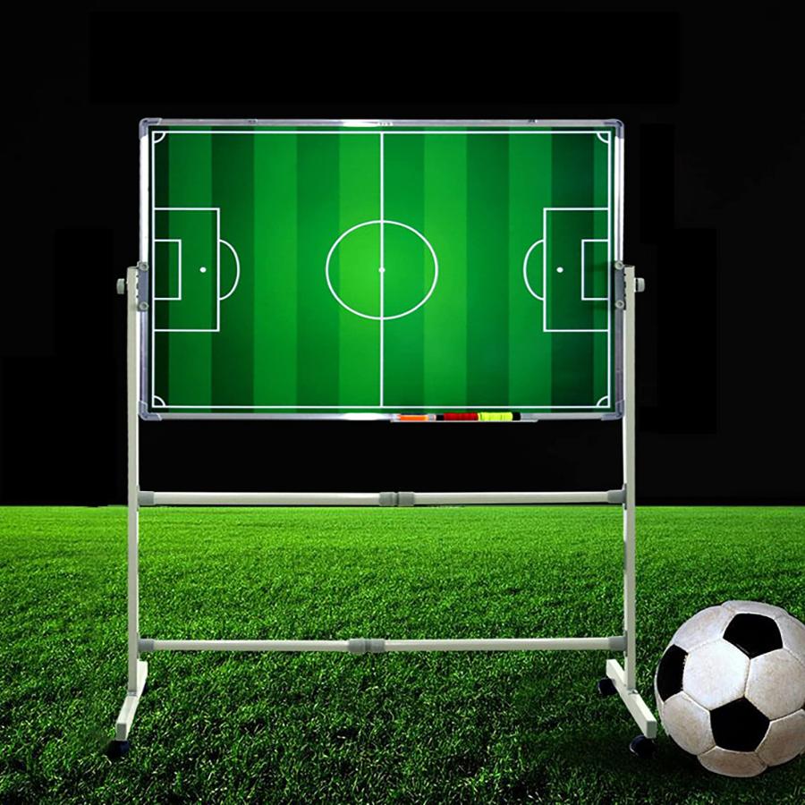 大型サッカー コーチ タクティカル ボード100x70cm プロフェッショナル サッカー タクティカル トレーニング器具110cm ブラケット付き両面使用水平垂直