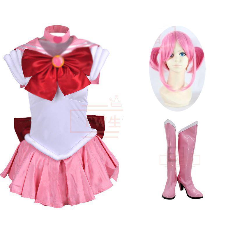 短納期美少女戦士セーラームーン 子供用大人用ちびうさ セーラーコスプレ衣装ウィッグcos靴頭飾りコスチューム 変装