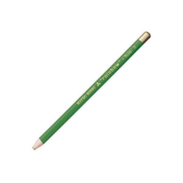 (まとめ) 三菱鉛筆 色鉛筆7610(水性ダーマトグラフ) 黄緑 K7610.5 1ダース(12本) (×5セット)その他