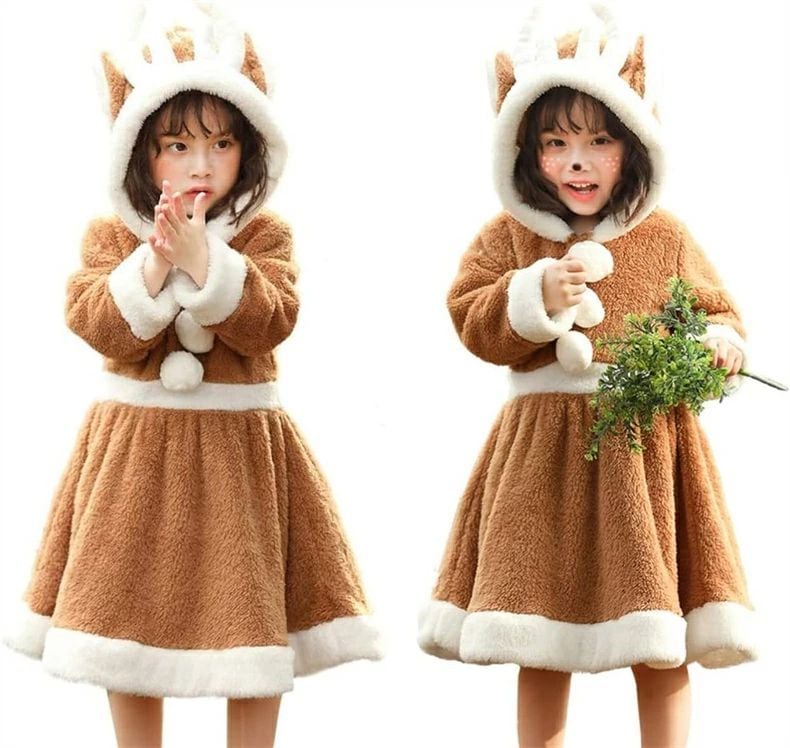 ロウイン 大人気 ハロウィン 仮装 トナカイ コスプレ 子供 可愛い ふわふわ 着ぐるみ 女の子 トナカイワンピ サンタ コスチューム サンタクロース 親子服 クリスマス ハロウィン イベント パーテ