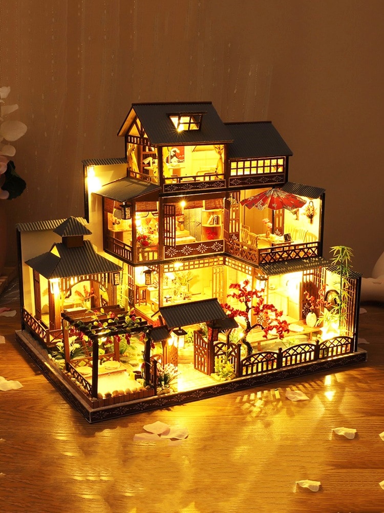 大きなヴィラ古代難しい Diy 木製 3d 立体パズルモデルおもちゃギフト女性のための