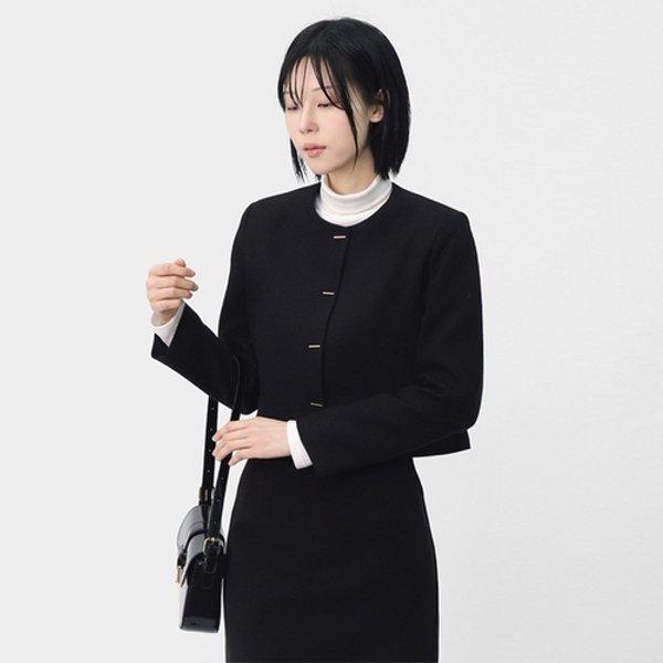 女性の春のプレミアムオフィスミニマルノンカラーショルダーパッドショート...