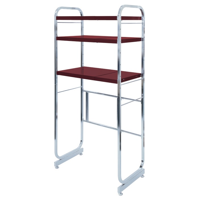 燕三条製 伸縮式 キッチンペールラック 3段 クロムメッキ KP-4003SL シルバー 収納