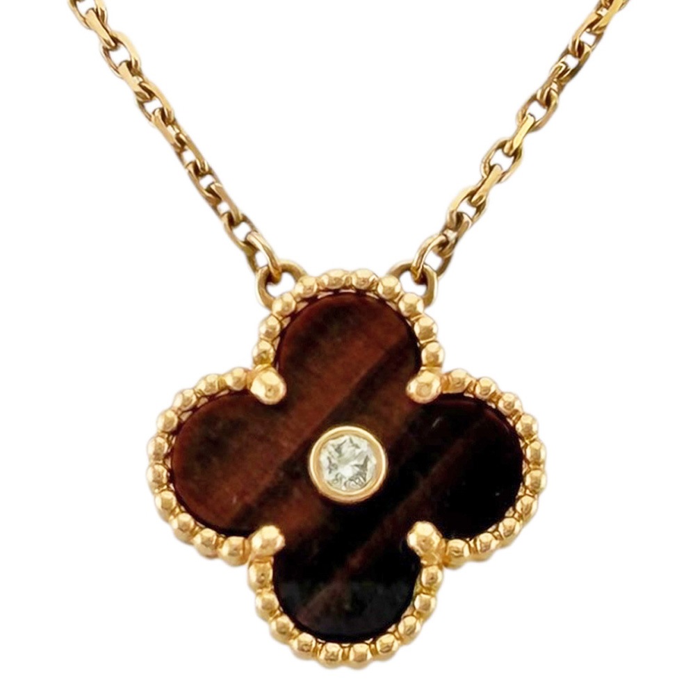 ヴァンクリーフ＆アーペル ヴィンテージ アルハンブラ ネックレス 18金 K18ピンクゴールド ブルズアイ Van Cleef & Arpels 中古 美品