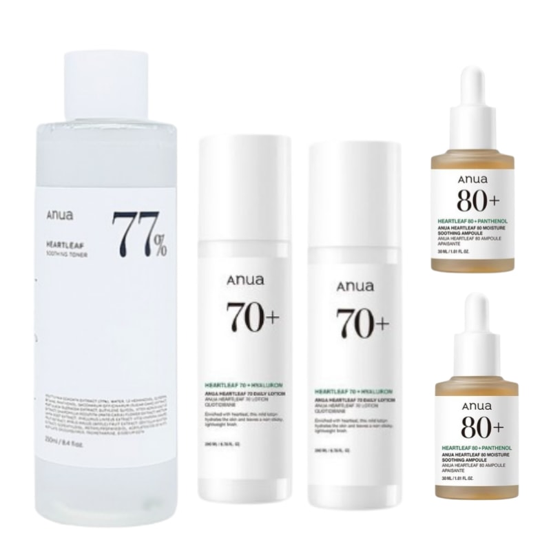 (5点セット)ドクダミ80% 保湿鎮静アンプル30ml X2 +ドクダミ70% ローション 200ml X2 +ドクダミ77%トナー500mLセット/メガ割セット/スキンケアセット韓国/トナーセット