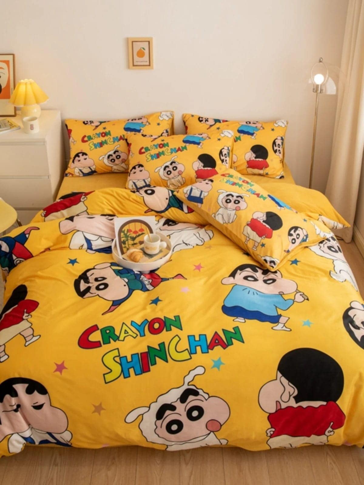 クレヨンしんちゃん ミルクベルベットベッド3点4点セットプラスベルベットシーツ掛け布団カバー 児童寮コーラルベルベット 4,580円