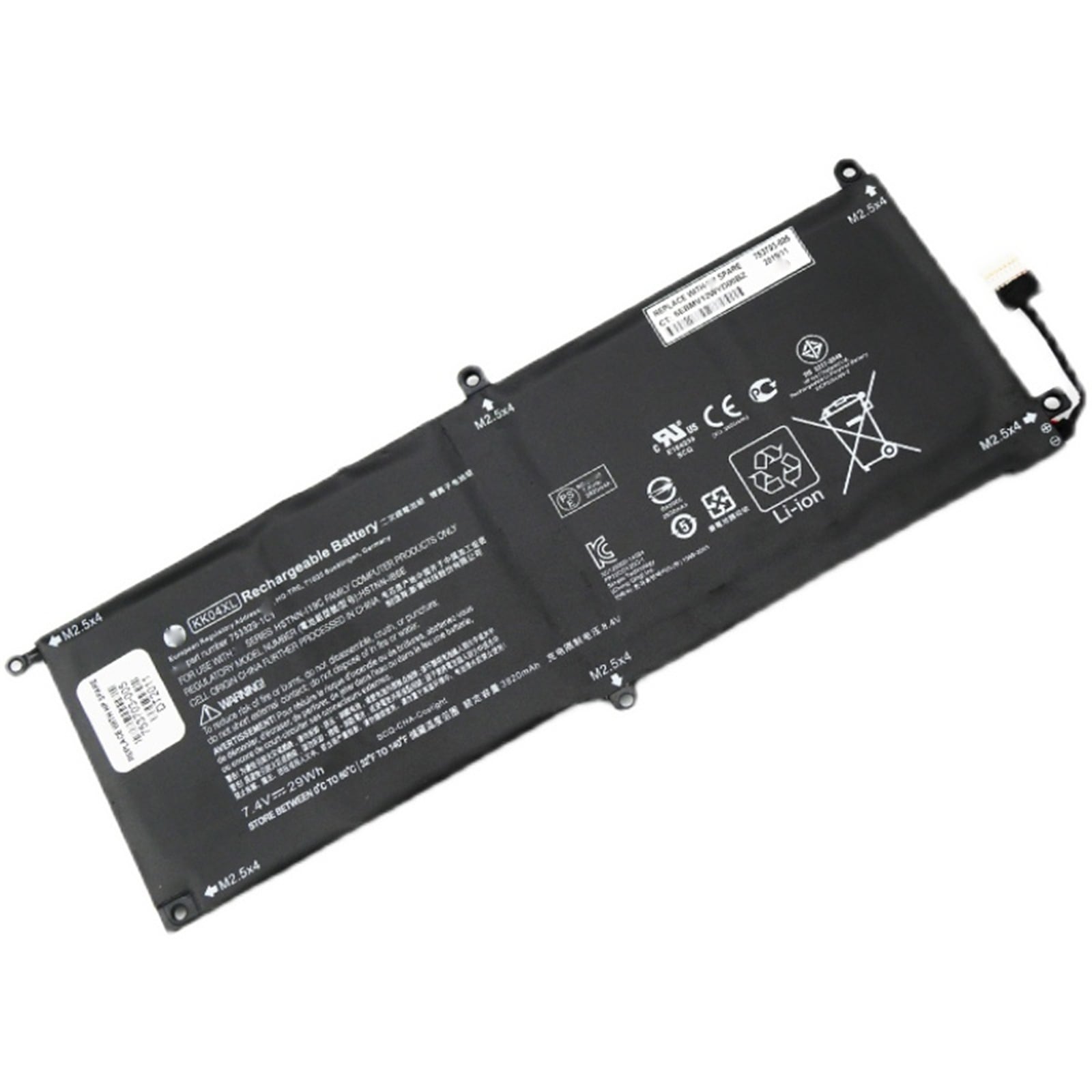 KK04XL 電池・HPノートパソコン互換 29Wh/3820mAh Pro x2 612 G1 HSTNN-I19C HSTNN-IB6E 753703-005 KK04X 交換用のバッテリー dc
