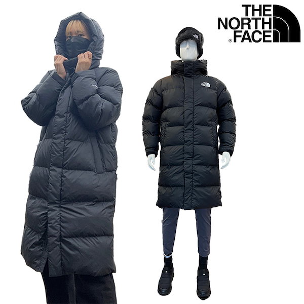 THE NORTH FACE ザノースフェイス ACT FREE EX HYBRID DOWN COAT フロントロゴ刺繍ロングダウンコートジャケット海外限定 NC1DM73A ブラック