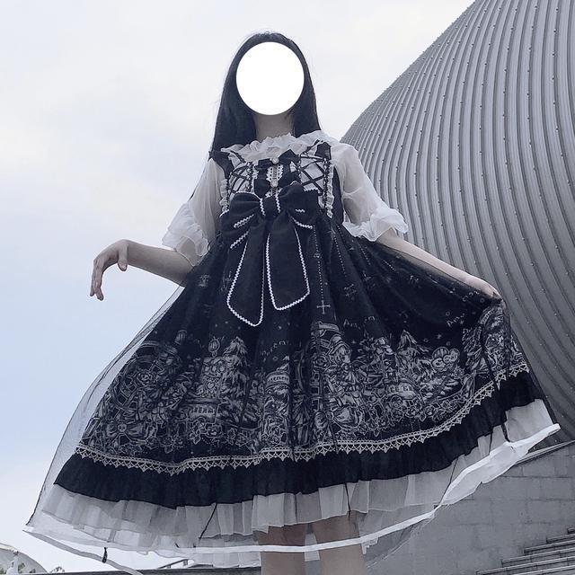 ロリータ オリジナルデザインダークゴシックドリームランドキャミソールjskワンピース
