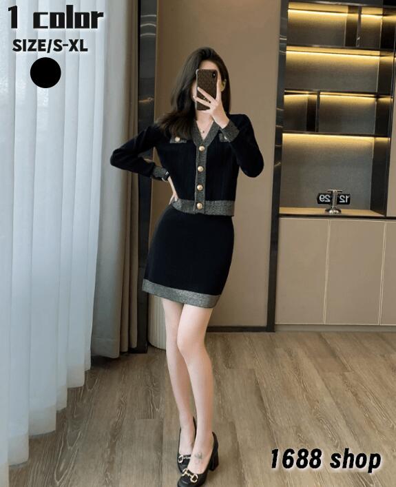 上下セット セットアップ ト.ップス+スカート　2点セット ニット　ハイウエストスカート　シンプル　ニットシャツ　長袖シャツ　タイトスカート　 ミニ丈スカート パーティー お嬢様 セクシー OL 上 4,778円