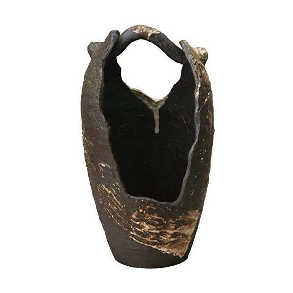 刷毛目手付花器　（信楽焼き・花瓶・花入れ・花器・壺・壷・一輪挿し・フラワーベース・B005-06)