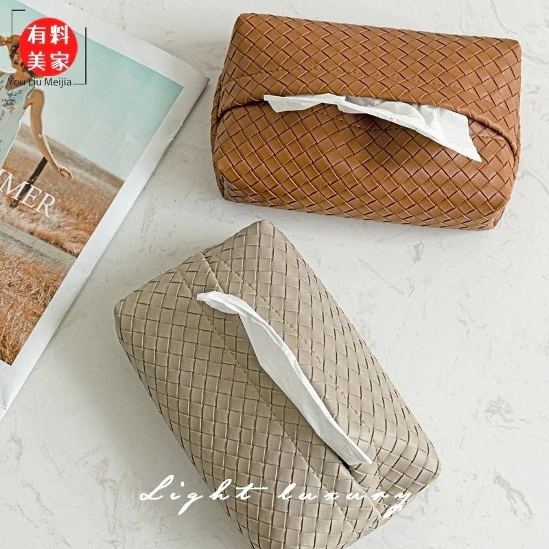 ファッション PU 織りレザー ティッシュ ボックス ポンピング ペーパー ボックス ホーム オフィス レトロ カフェ ナプキン ボックス !!11235952868-0-cibjpg