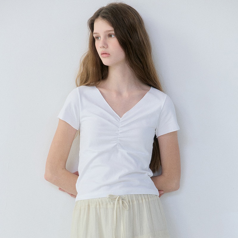 Alice Shirring T-Shirt (White) 31,200円