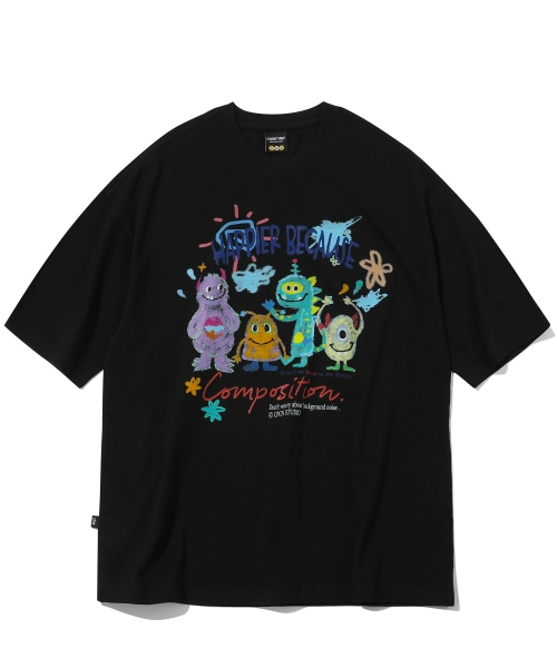 CPGN スタジオ DTP ハッピーデイショートスリーブ T シャツブラック