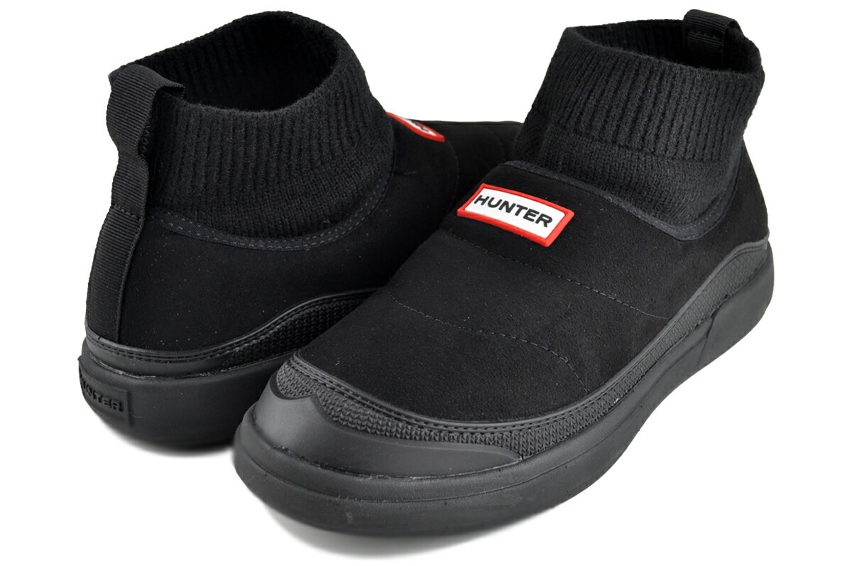 ユニセックス インアウト フォウ スエード ニッテッド カフ ブーツ ブラック ufs7115ren-blk