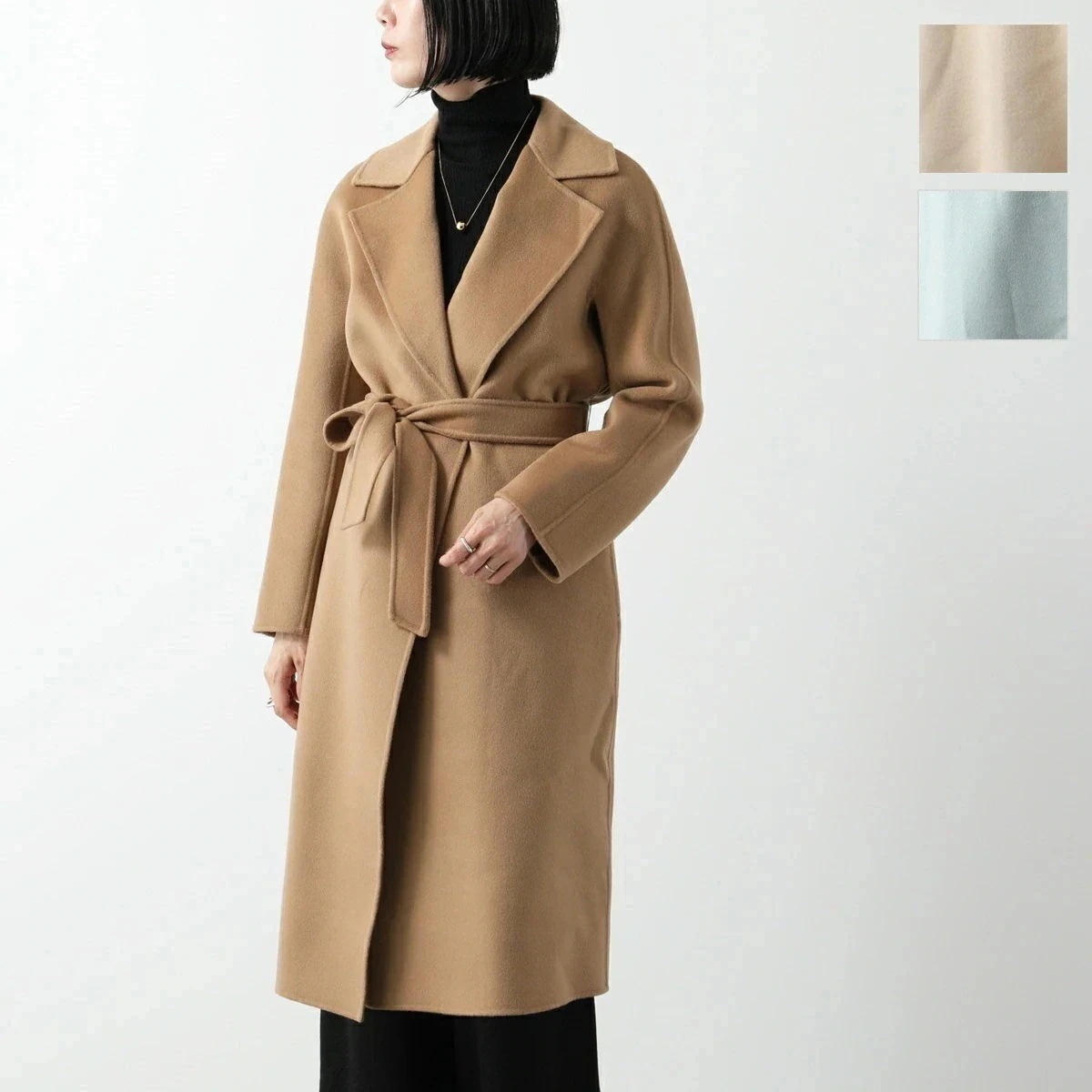 MAX MARA Studio マックスマーラ ステュディオ ロングコート RAPIDO レディース ラップコート カシミア ウール ベルト付き ガウンコート