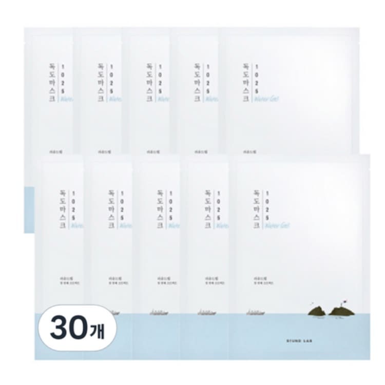 1025 独島 水分 ウォーターゲル マスク, 30ml*30ea (水分鎮静/ シートマスクパック/保湿ケア)