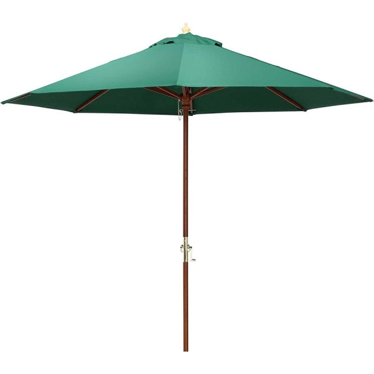 【I】不二貿易 ガーデン パラソル グリーン クランク式 60153 直径270cm 日除け 木製 庭 ガーデン 傘 傘のみ パラソルベース別売