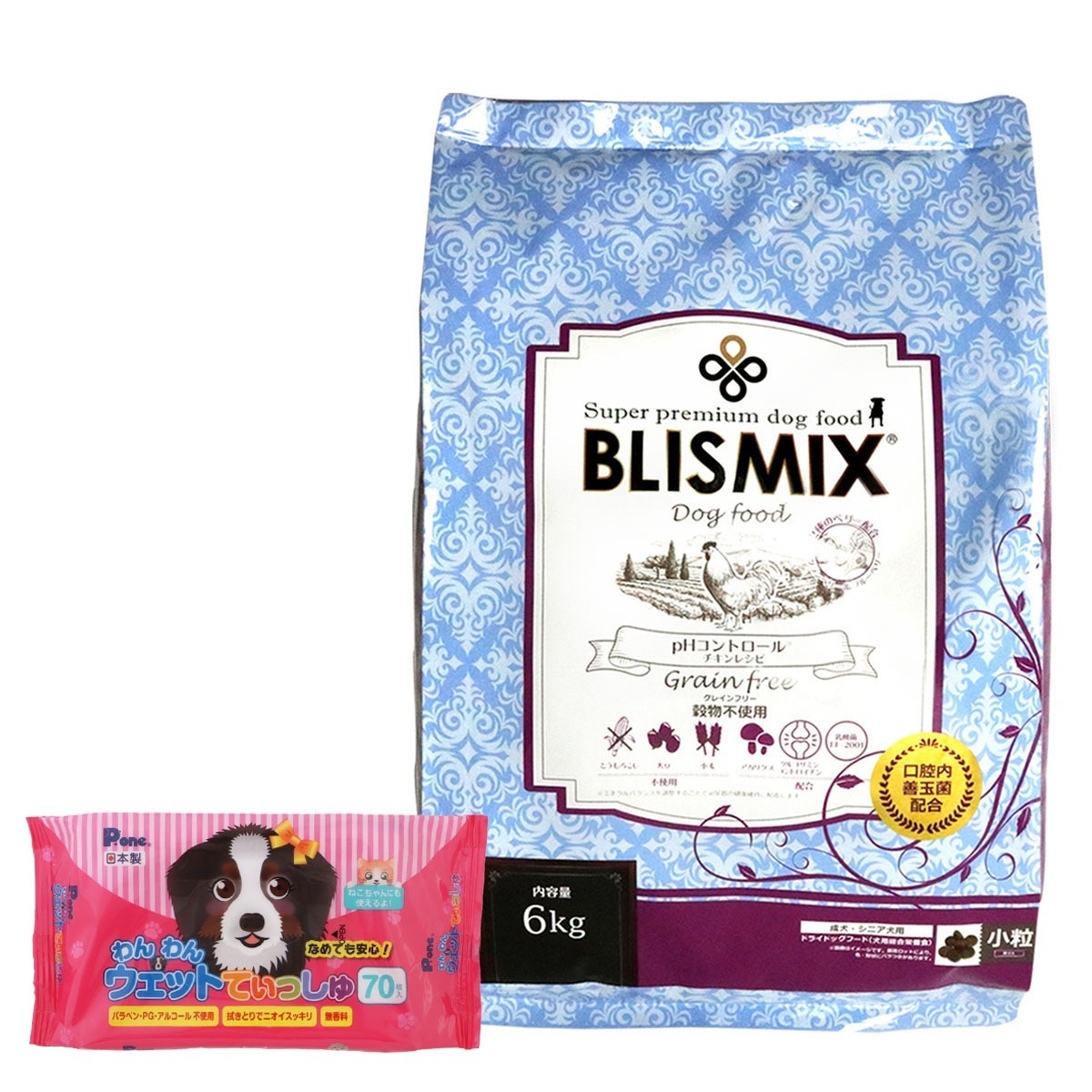 ドッグフード pHコントロール チキンレシピ 小粒 6kg【わんわんウエットてぃっしゅ1個付き】