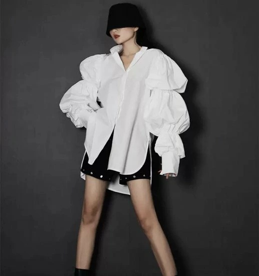 ブラウス レディース 長袖 冬 フリル 白 黒 シャツ オシャレブラウス トップス Vネック ブラウスシャツ ブラック ホワイト 大きいサイズ 体系カバー フリルブラウス 綺麗めブラウス 大人