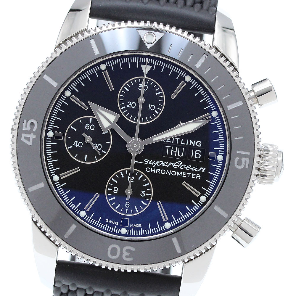 ブライトリング BREITLING A13313 スーパーオーシャン ヘリテージ2 クロノグラフ デイデイト 自動巻き メンズ 良品 _902195【中古】 242,450円