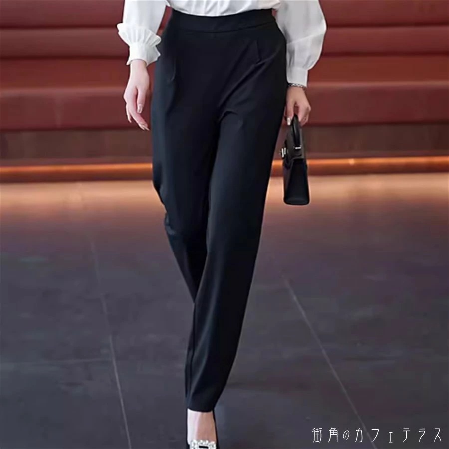 テーパードパンツ 2色 ロング マキシ ポケット 薄手生地 かわいい 大人可愛い 大人女子 綺麗 シンプル カジュアル 大人 上品 おしゃれ お洒落 こなれ感 ラフ コンサバ 着痩せ 無地 春 夏 秋