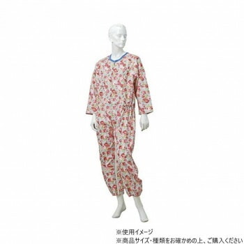 神戸生絲　コベス　通年用/婦人つなぎパジャマLL No.906 サックス 花柄