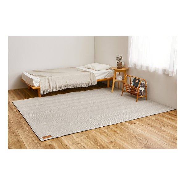 ヘリンボンラグ ボーナ 約230×230cm 洗濯可 ホットカーペットカバー グレー 240638233