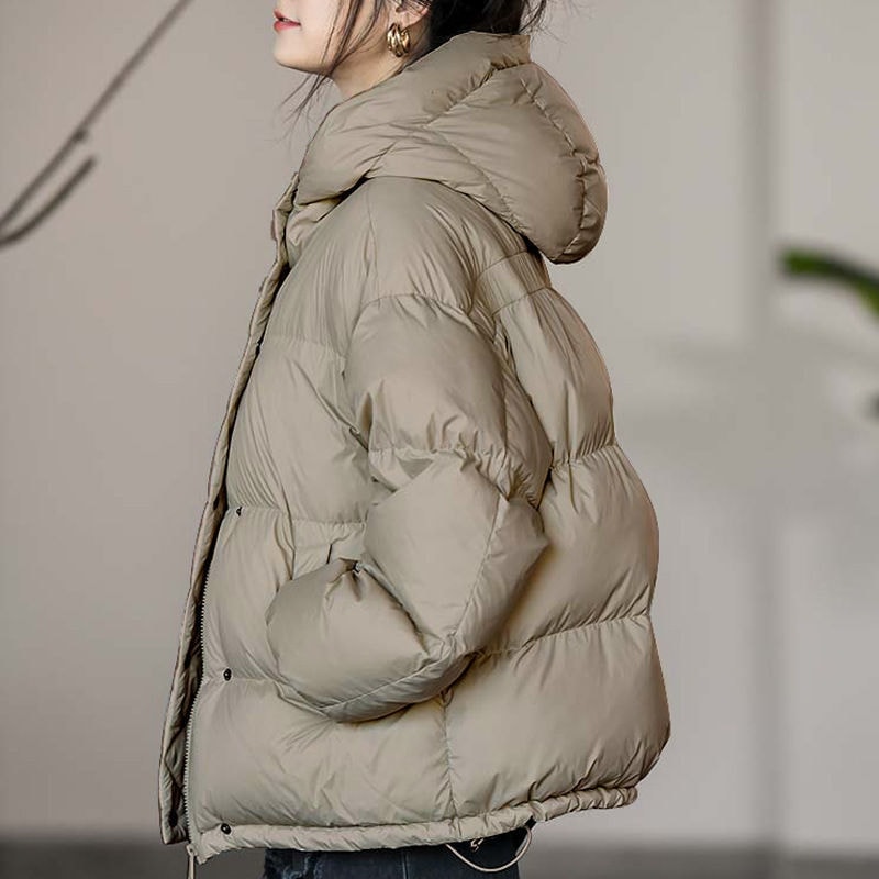 冬 ダウンコート ダウンジャケット 90白いアヒルダウン フード付き おしゃれ ゆったり ふわふわ