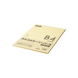 （まとめ） TANOSEE αエコカラーペーパーII B4 クリーム 少枚数パック 1冊（100枚） 5セット