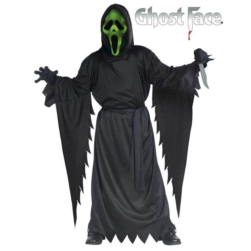 コスプレ 仮装 ライトアップゴーストフェイス 子供用 L 【 コスプレ 衣装 ハロウィン 仮装 コスチューム 子供 キッズ ホラー リーパー パーティーグッズ こども 死神 怖い 子ども用 】