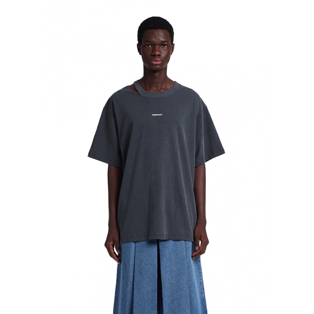 トランクプロジェクトビッグリップドホール T シャツグレー