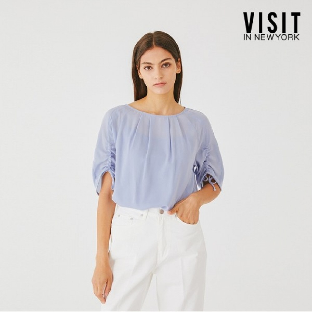 (ニューヨーク訪問) ボリュームスリーブストリングリボントップ (VY5SS3C)