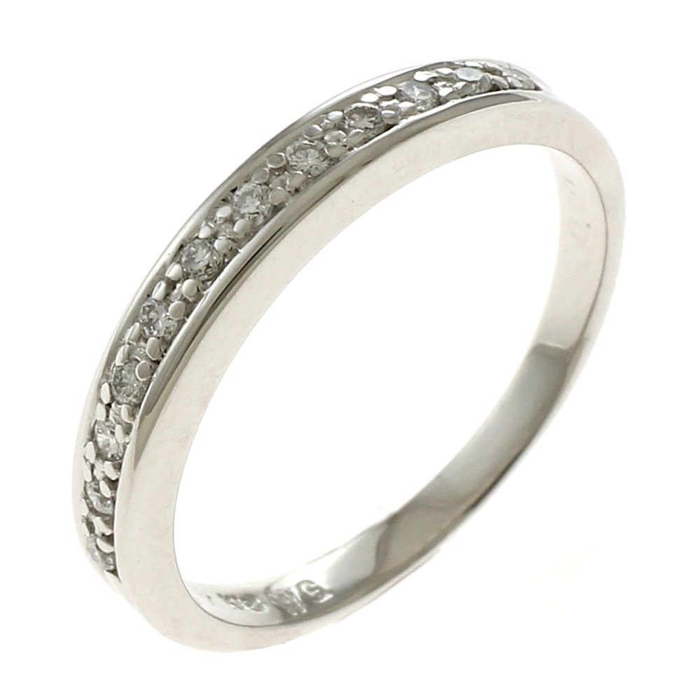 リング 指輪 9号 18金 K18ホワイトゴールド ダイヤモンド 0.10ct 中古 美品