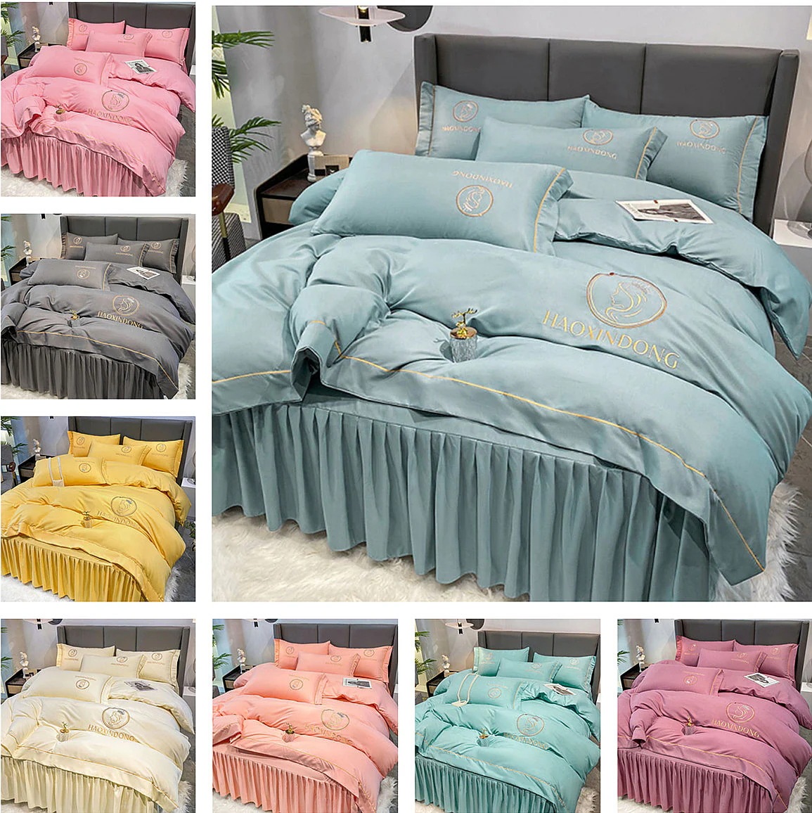 韓国ファッション 刺繍布団カバーセット 掛け布団カバー 敷布団カバー しまむら-布団カバー 寝具カバーセット 掛布団カバー あったか布団カバー 防臭 洗える 防ダニ