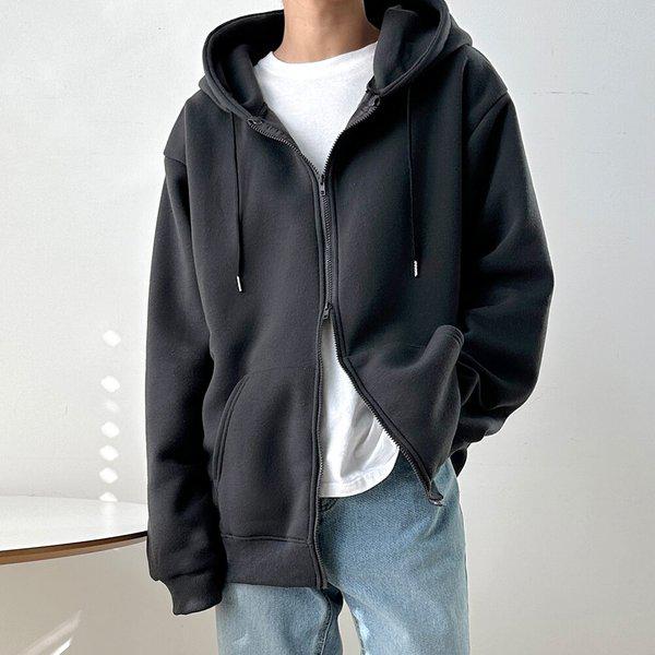 冬の男性起毛シンプルツーウェイジップアップフードジャケットSD-JKW-SSD231118M