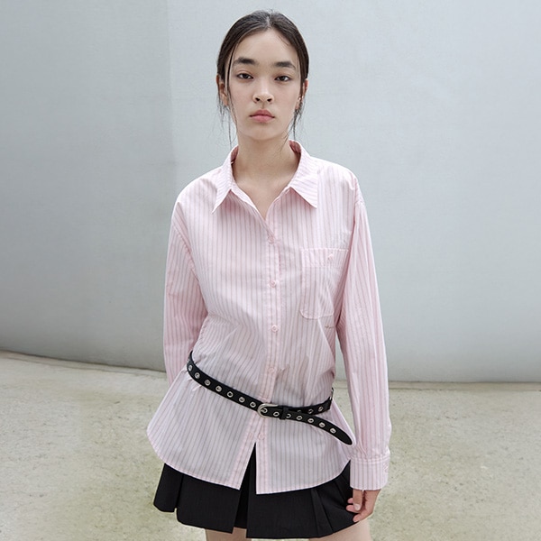 OVERSIZE STRIPE SHIRT PINK