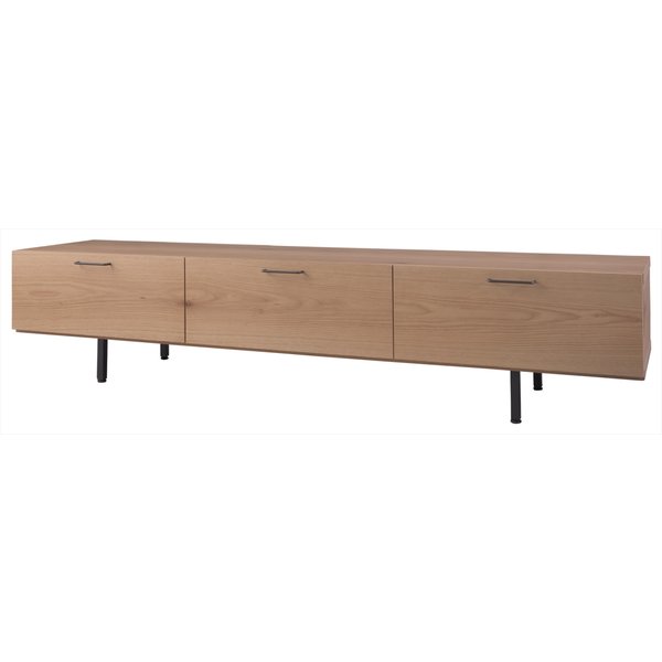 木目が美しい黒アイアン取手の日本製ＴＶボード 200cm幅 北欧 インダストリアル テレビ台 ローボード 黒 ブラック リビング