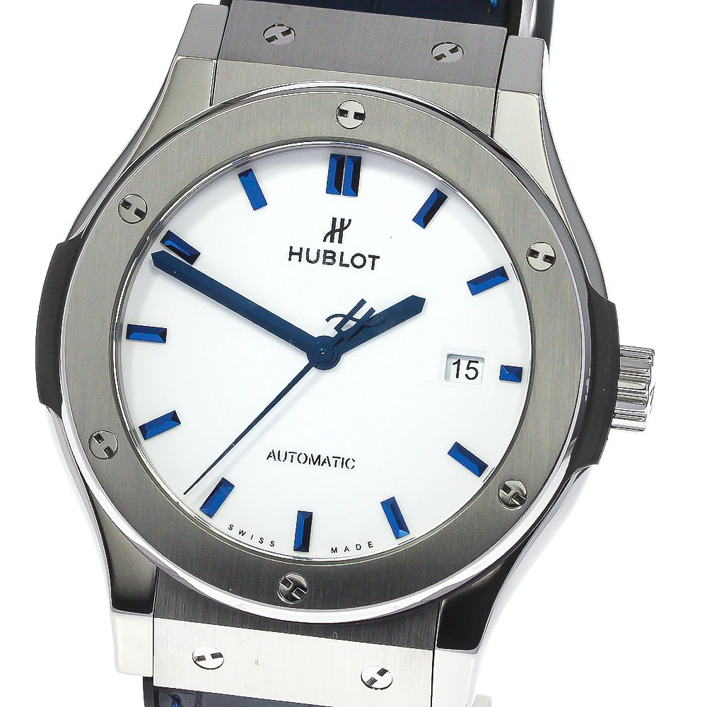 ウブロ HUBLOT クラシックフュージョン ホワイトシャイニーブルー 日本限定 自動巻き メンズ 美品 _773926【中古】