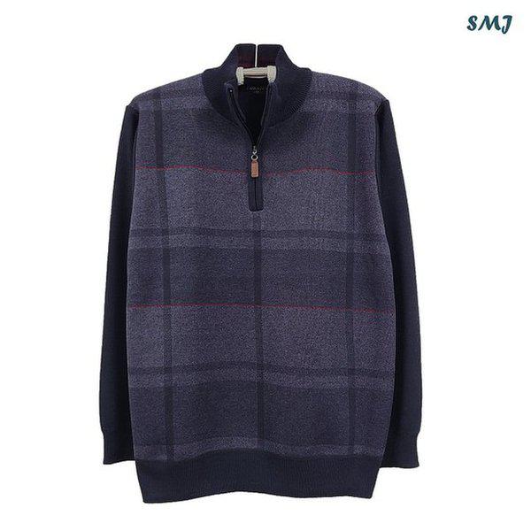 SMJ1428 メンズ ニット ジップアップ 長袖 Tシャツ 裏起毛 ミドルエイジ メンズ ニット 冬