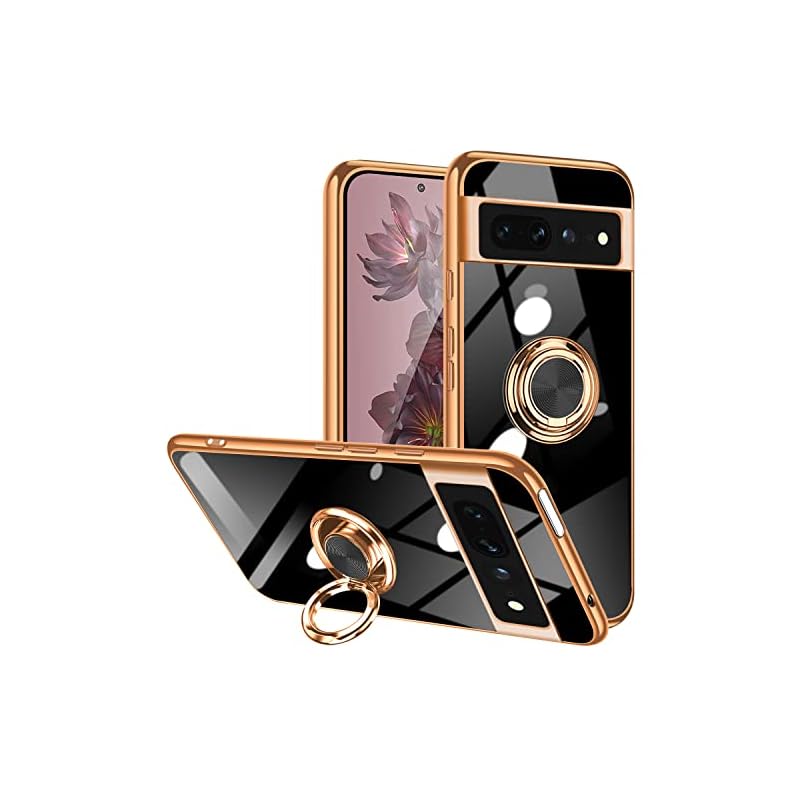 Google Pixel7 Pro ケース リング付き TPU 耐衝撃 液状シリコン ピクセル 7 pro 5G スマホケース 薄型 軽量 米軍MIL規格取得 衝撃吸収 防指紋 スタンド機能 ストラッ